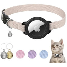 AirTag Katzenhalsband, dehnbares Halsband mit Apple AirTag Halter und Glocke