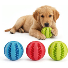 3 stk. Balldispenser for hundegodbiter, 7 cm gummi interaktive ball-leker for hunder