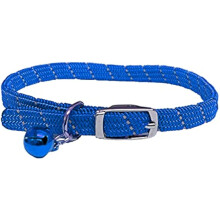 Reflektierendes Softweave-Halsband für Katze/Kätzchen mit Sicherheitsgummi und Glocke mit Sicherheitsverschluss (Blau)