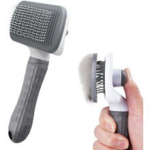 Cepillo de aseo para gato/perro, cepillos auto limpiables para pelo de mascotas con púas redondeadas para gatos de pelo corto y perros pequeños