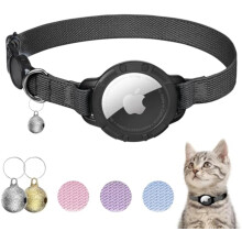AirTag Katzenhalsband, dehnbares Halsband mit Apple AirTag Halter und Glocke