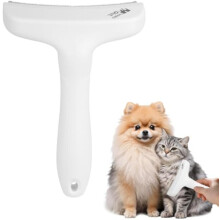 Cepillo para gatos y perros, quitapelos para mascotas y peine de deslanado para subpelo y pelo, cepillo de aseo para pelo corto (Blanco)
