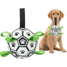 Hundleker baller, hundeball 6 tommer/7 tommer med stropper, gjeting, holdbar for små og mellomstore kjæledyr, utendørs (Paw-M)