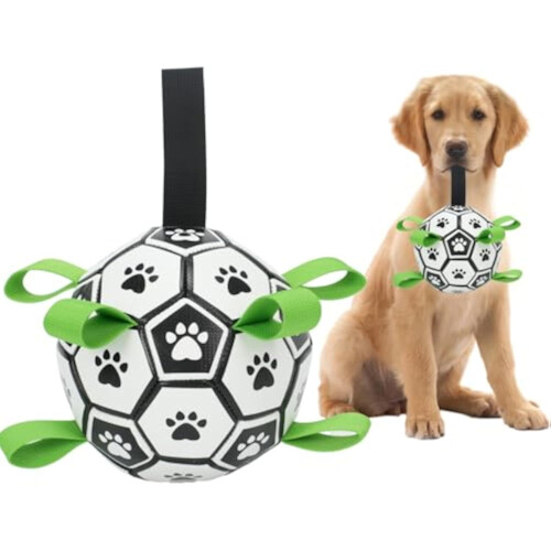 Brinquedos para cão bolas, bola 6 polegadas/7 polegadas com alças, pastoreio, durável, exterior para cachorros, treino (Paw-M)