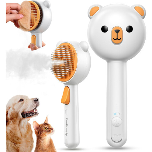 Cat Brush with Release Button, Steam Grooming Combs 1