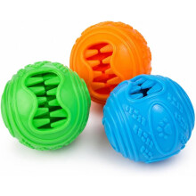 Lot de 3 balles distributeur de friandises pour chien | Anti-ennui interactif | Enrichissement mental | Puzzle en caoutchouc sûr pour petits chiens