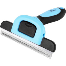 Herramienta deslanadora, removedor de subpelo de acero inoxidable para perro y gato con cabezal desmontable, reduce la muda 95% en todo pelo
