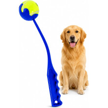 Ballkaster og tennisballkasterstav for hund, interaktivt trenings- og apportleke utendørs for valpetrening, høy sprett, oppsamling med frie hender
