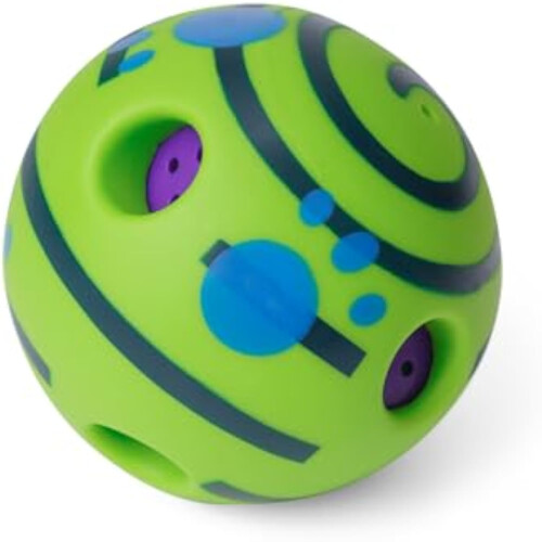 Bola interativa de risada para cão, brinquedo com apito, alivia a ansiedade e o tédio para cães e gatos (Verde, 3.46 polegadas)