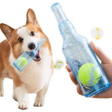 Jouets interactifs pour chien bouteille, à mâcher couineur pour les dents, chiens petits et moyens, anti-ennui, cadeau avec balle de tennis