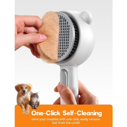 Cat Brush with Release Button, Steam Grooming Combs 2