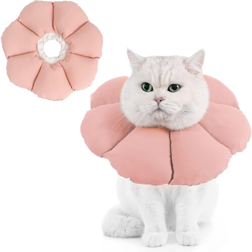 Soft Adjustable Cat Recovery Cone – Post-Surgery E-Collar (S) 1