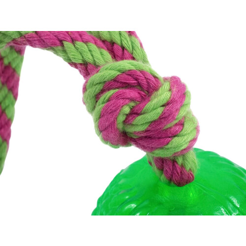 Bola com corda brinquedo de morder e puxar para cão, resistente e interativo (pacote 1) 2