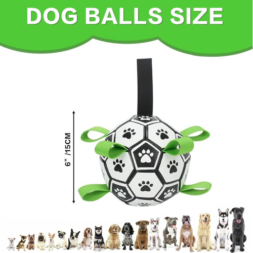 Brinquedos para cão bolas, bola 6 polegadas/7 polegadas com alças, pastoreio, durável, exterior para cachorros, treino (Paw-M) 2
