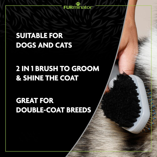 FURminator escova de higiene dupla para gatos e cães 2