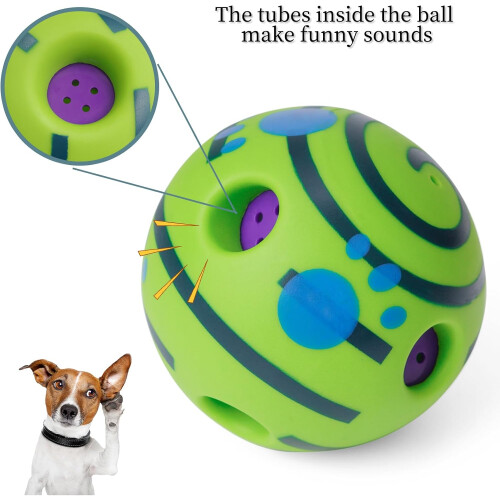 Bola interativa de risada para cão, brinquedo com apito, alivia a ansiedade e o tédio para cães e gatos (Verde, 3.46 polegadas) 2