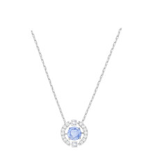 (Dynamic platinum blue diamond necklace) Women Silver Swan Pendant Necklace, Blue Teardrop Crystal Rhinestone Elegant Jewelry