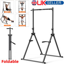 Foldable Power Tower Dip Station Pull Up Bar Home Gym Fitness Strength Training
