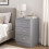 Homcom HOMCOM Modern 3 Drawers Side Table, Bedside Table with Non Slip feet, Grey 1