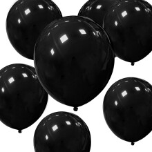HYKJNBW Black Party Balloons 50 Pack 12inch Strong Thicken Black Latex Balloons Round Helium Balloon for halloween Birthday Kids Party Weddings Decor