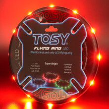 TOSY Flying Ring - 12 monocolor LEDs, Super Bright, Lost Mode, Auto Light Up, Camping Essentials for Kid/Teen/Boy/Girl, Safe & Soft, Waterproof, Pool
