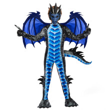 Spooktacular Creations Child Boys Black and Blue Dragon costume, Dragon Wings and Mask for Halloween Parties, Cosplay