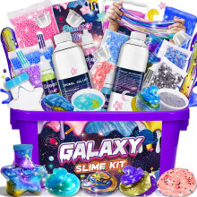 iKidiki Slime Making Kit, Galaxy Slime Kits for Girls 6-12 Year Old