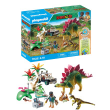 Playmobil Dinos Research Camp with Dinos (71523) – Explorer Base with Walkie‑Talkie, Microscope & Dino Eggs – Sustainable Adventure Playset for