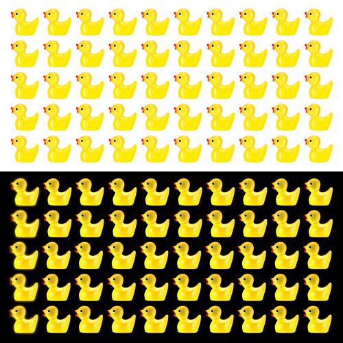 Mini Ducks 100 Pack, Small Tiny Resin Ducks Little Plastic Ducks Numbered