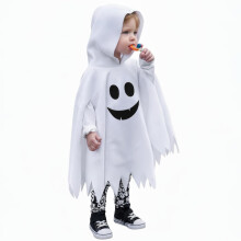 UNOLIGA Ghost Costume Kids, Toddler Baby Girls Boys Ghost Halloween Costumes, Hooded, with Armholes, Recommended Age 6-24 Months, 2-3, 3-4, 4-5, 5-6
