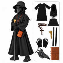 Joozmui Halloween Costume for Kids, Plague Doctor Costume Kids Fancy Dress Boys Halloween Costume 7-8 Plague Doctor Costumes Kids – Perfect for Tric