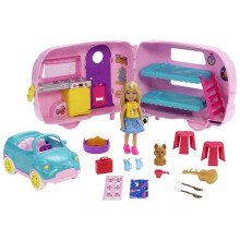 Barbie Chelsea Doll with Toy Car and Camper Playset, Blonde Chelsea Doll