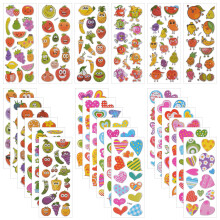 Vicloon 3D Stickers, 330+ Puffy Stickers 24 Variety Sheets for Party Rewarding Gifts Scrapbooking Including Fruits, Heart and More