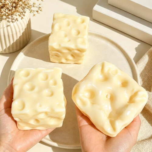 Vaselines Cheese Squishys, Big Brain Cheese Stress Ball Realistic Design 1