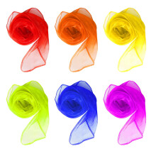 Lanjue 6 Sensory Scarves for Babies, Rainbow Chiffon, 60 x 60 CM