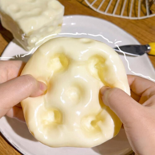 Vaselines Cheese Squishys, Big Brain Cheese Stress Ball Realistic Design 2