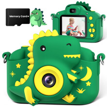 GREENKINDER Kids Camera 2.0" Screen Dual Lens Cameras, 20MP & 1080P Video Camcorder, Kids Digital Camera with Memory Card, Shockproof Childrens Camer