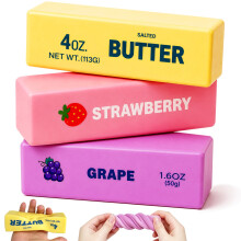DONGTATA 3PCS Butter Fidget Toys Large Butter Soft Slow Rising Fidget Toys Sensory Toys for Kids Adults Stress Relief Play Desk Decor Party Bag Fille
