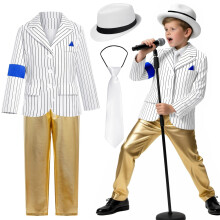 Kids Performance Outfit Sequin Costume for Boys Girls Super Star Set