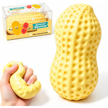 Crunchy Peanut Squishy Stress Ball, Bead Filled ASMR Fidget Squeeze Toy,
