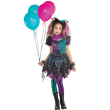 amscan 9904757 Girls Creepy Harlequin Halloween Fancy Dress Costume Age 6-8 Years