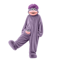 aokavise silly onesie,Big Mouth Monster Onesie Kids Halloween Costumes Cozy Soft Plush Fabric Funny Silly Onesies Boys Girls Jumpsuit Unisex Loungewe