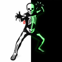 Morphsuits Skeleton Costume Kids Halloween Glow In The Dark Large