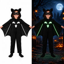 NebulaGlam Bat Halloween Costume Kid Skeleton Bat Costume Glow in the Dark Style 2 (9-10 Years)