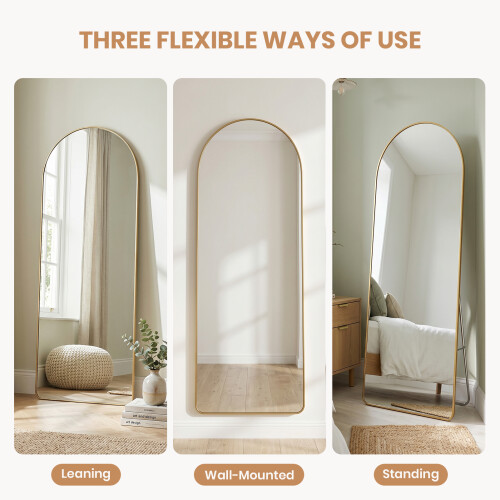 Living And Home Modern Arched Metal Floor Mirror 2