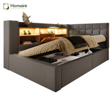 HOMAIRE Grey Linen Daybed with Storage & USB