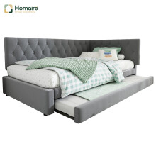 HOMAIRE Grey Velvet 3FT Daybed with Trundle