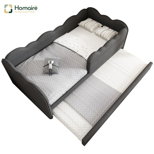 HOMAIRE Grey Linen Upholstered Daybed 90x190cm