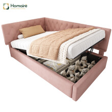HOMAIRE Pink Velvet Daybed with Storage 90x190cm