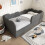 HOMAIRE Grey Linen Upholstered Daybed 90x190cm 6